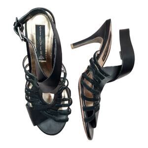 Steven Margi Black Open Toe Strappy Heels size 8.5